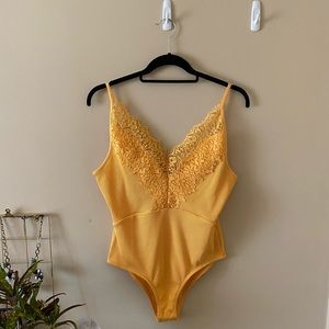 Yellow Ribbed Body Suit